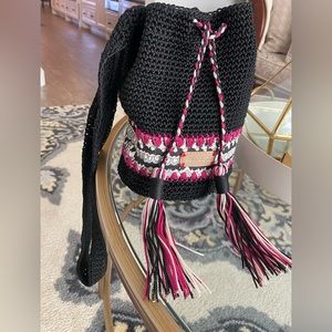 The Sak, Sakroots Crochet Knit Drawstring Bucket Bag!